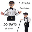 Aimeiar Kids 100 Days of School Costume for Boys - Halloween Old Man Costume Hat Glasses and Grandpa Vest Set for Child