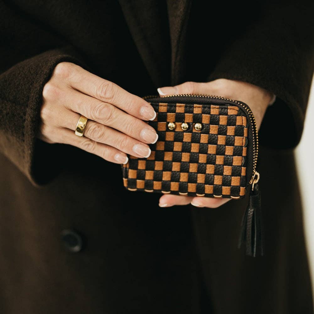 Key Note Wallet: Checkered Coffee
