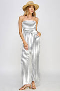 Hit me up Palazzo Romper: Soft white/Black