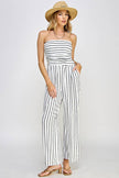 Hit me up Palazzo Romper: Soft white/Black