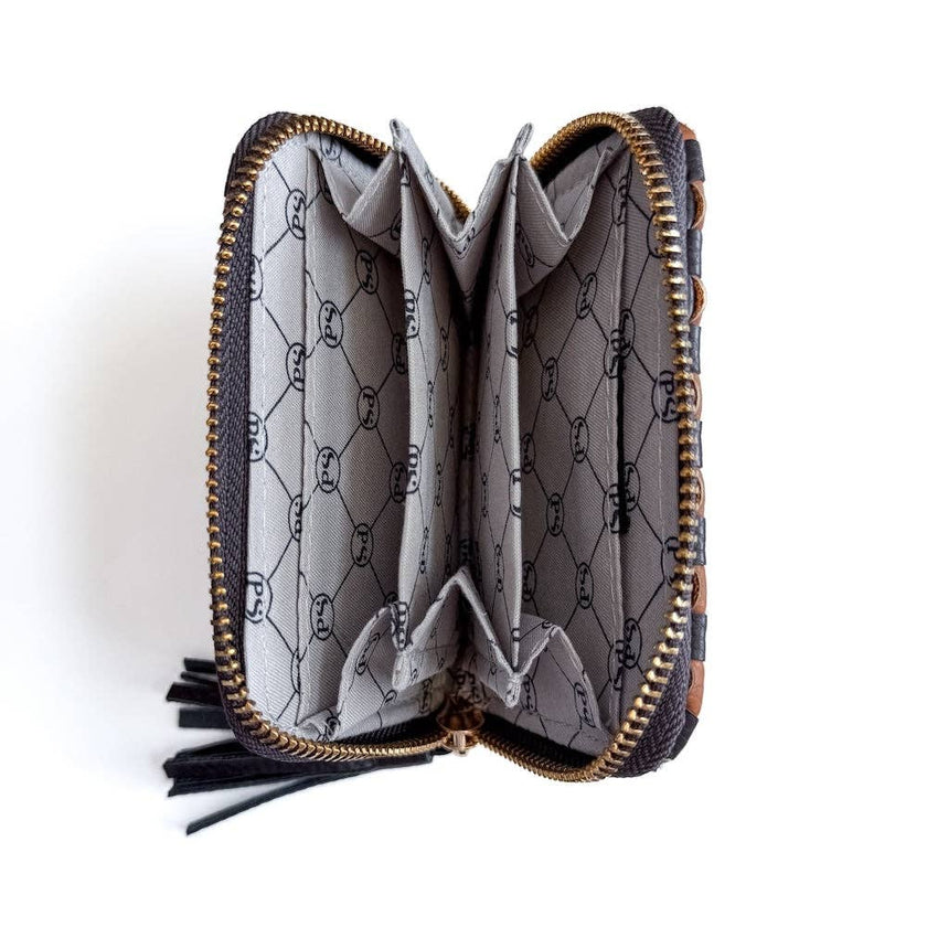 Key Note Woven Wallet: Checkered Black