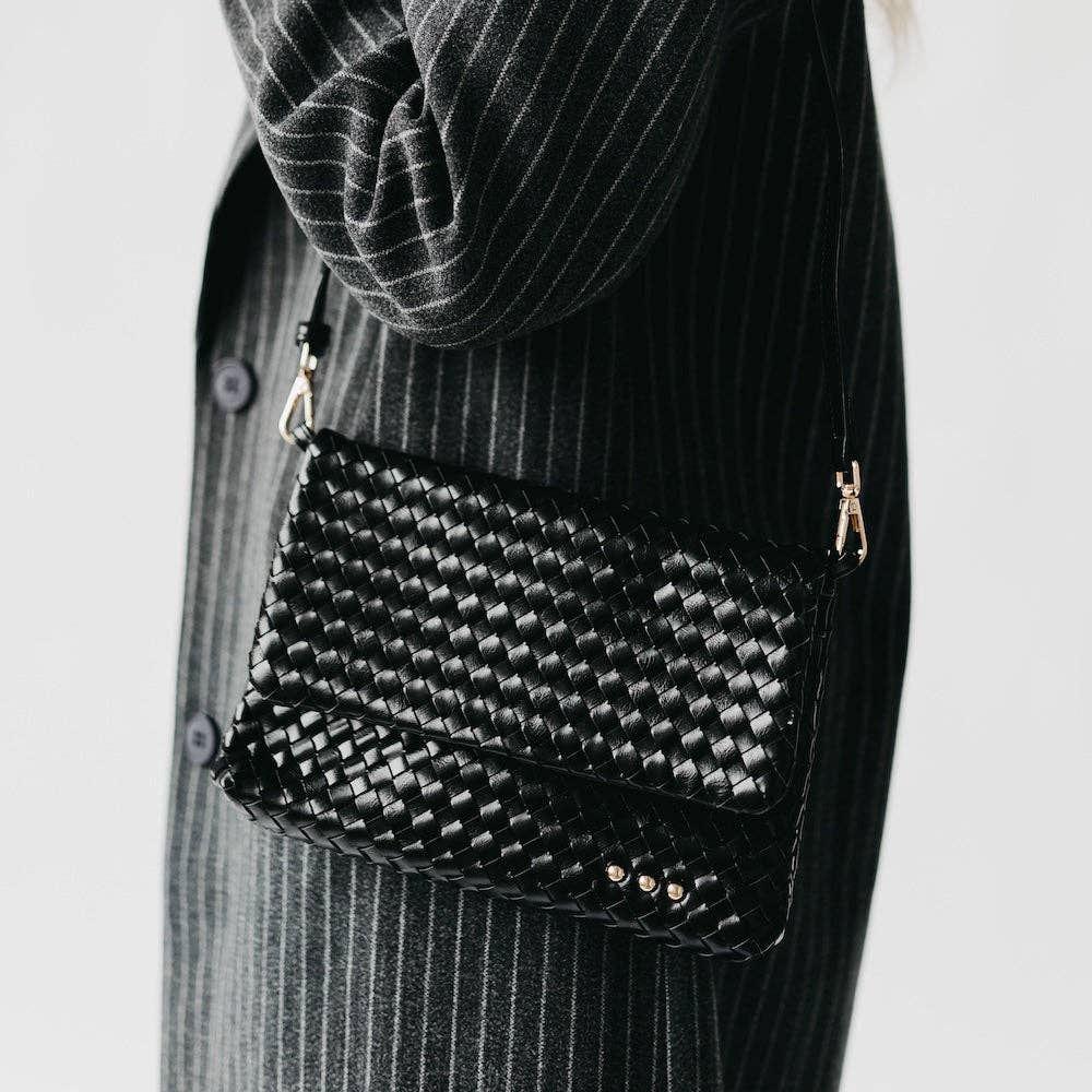Annie 2 Woven Flap Crossbody: Black