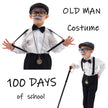 Aimeiar Kids 100 Days of School Costume for Boys - Halloween Old Man Costume Hat Glasses and Grandpa Vest Set for Child
