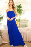 Queene Pleated Jumpsuit Royal Blue