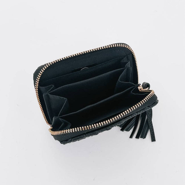 Key Note Woven Wallet: Black