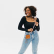 Fele Wallet Chain Bag: Brown