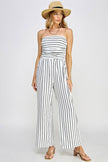 Hit me up Palazzo Romper: Soft white/Black