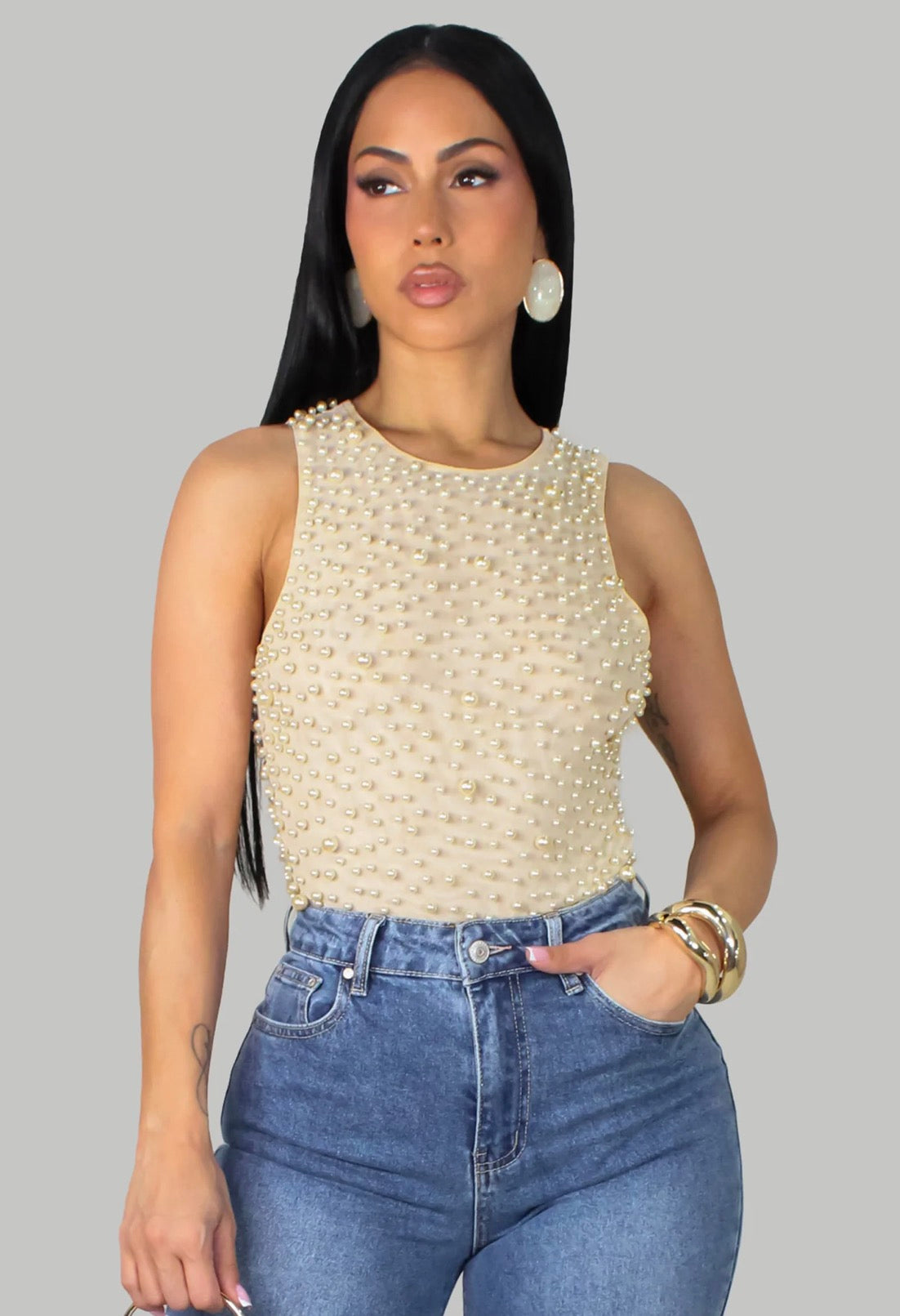 Cream Pearl Bodysuit
