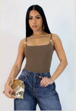 Just kicking it brown bodysuit