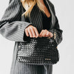 Annie Woven Shoulder Bag: Black