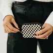 Key Note Woven Wallet: Checkered Black