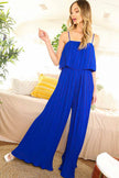 Queene Pleated Jumpsuit Royal Blue