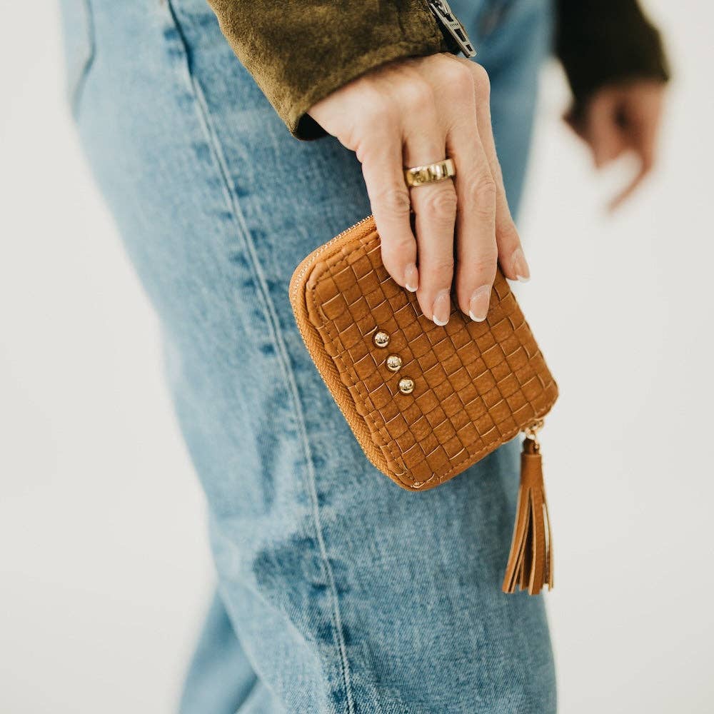 Key Note Woven Wallet: Brown