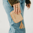 Key Note Woven Wallet: Checkered tan