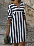 Striped Down Dress (PRE-Order) ships after 06/15/2026