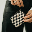 Key Note Woven Wallet: Checkered Black